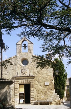 A rural chapel, Chapelle des Penitents, les Baux de Provence, France.