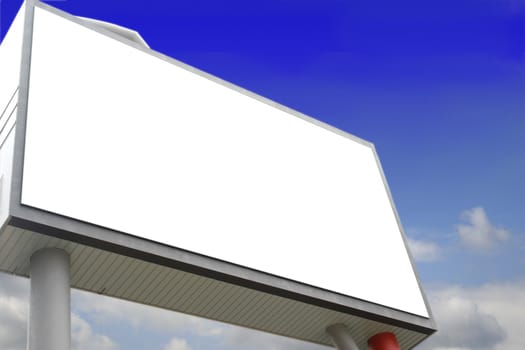 Blank Billboard with radial dusk clouds concept for message advertisement and display