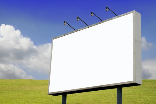 Billboard in Spring Landscape in Korea with nice clouds