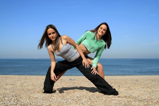 yoga on the coast and beach