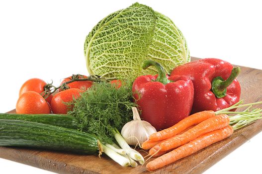 close-up shot of colorful different vegetables on board