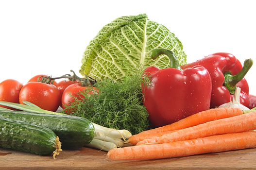 close-up shot of colorful different vegetables on board