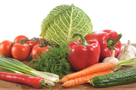 close-up shot of colorful different vegetables on board