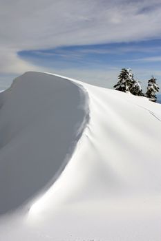 Snow-covered Mountain Ridge