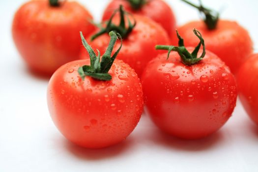 A group of fresh tasty tomatoes