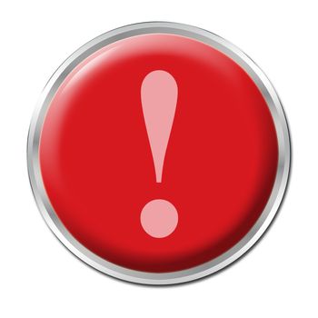 Red round button with the exclamation mark symbol