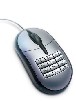Modern, computer mouse with keyboard