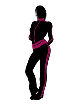 Female workout illustration silhouette on a white background