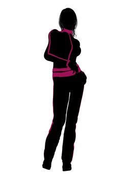 Female workout illustration silhouette on a white background