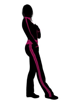 Female workout illustration silhouette on a white background