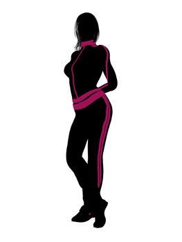 Female workout illustration silhouette on a white background