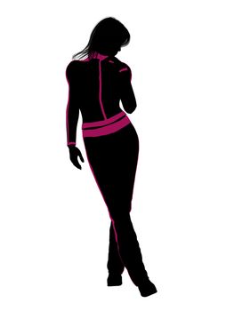 Female workout illustration silhouette on a white background