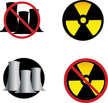 a set of nuclear power symbols