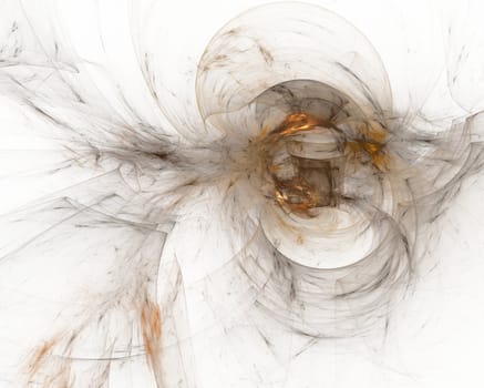 Abstract illustration of feathers on a background of white