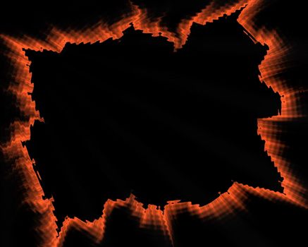 Abstract fire frame on a black background