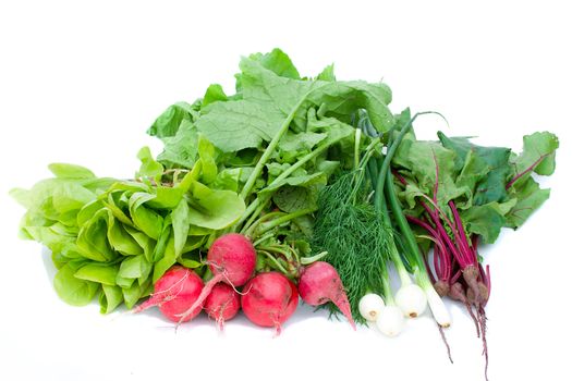 heap of vegetables, isolated on white