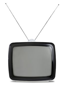 Vintage sixties TV set isolated on white background