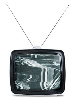 Vintage sixties TV set isolated on white background