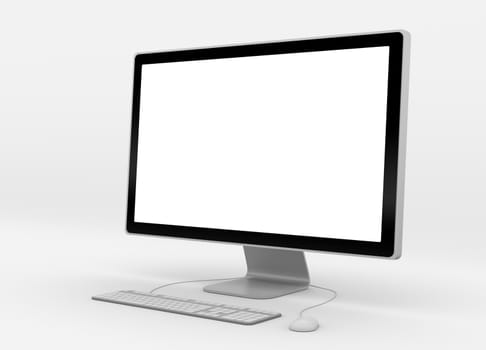 modern computer workstation with blank screen
