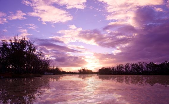 beautiful image of sunset on the river murray south australia