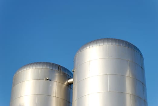 CO2 reservoirs at a fizzy drink factory
