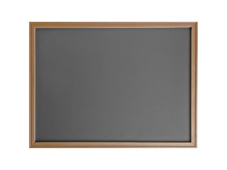 Grey blank blackboard with wooden frame