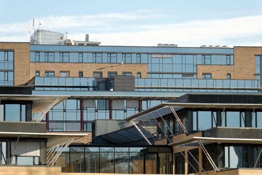 Modern multi-tiered office buildings in Nydalen, Oslo, Norway.
