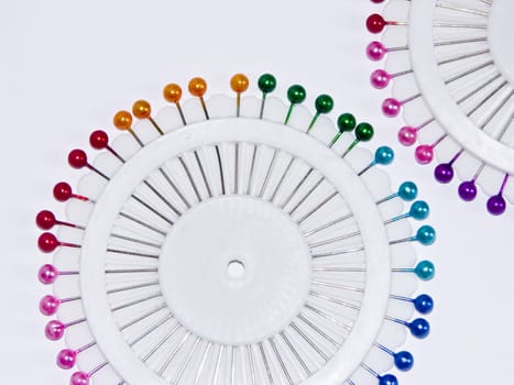 The image of sets of needles on a white background