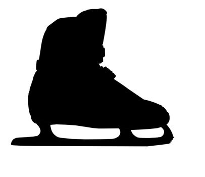 black ice-skating shoe on white background