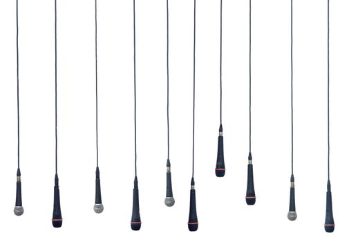 Isolated microphones in a row