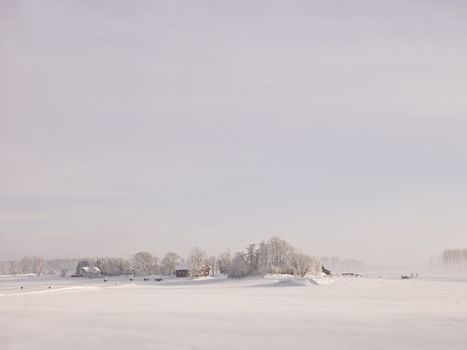 Farm in a winter landscape
