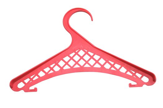 red plastic hatrack on white background