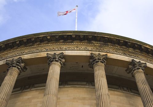 Neoclassical columns on Central Library Liverpool Uk built in 1875