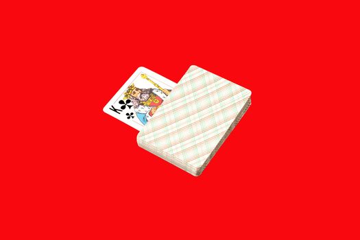 playing cards on red background