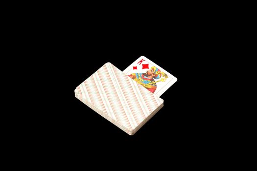 playing cards on black background