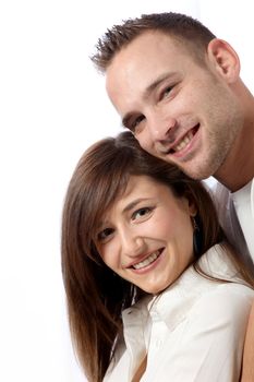 young couple laughing together and is really happy