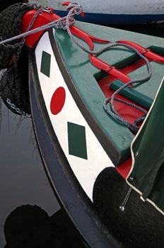 Bow of a newly painted pleasure boat