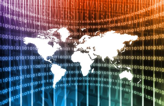 World Communications in Purple with Net Abstract