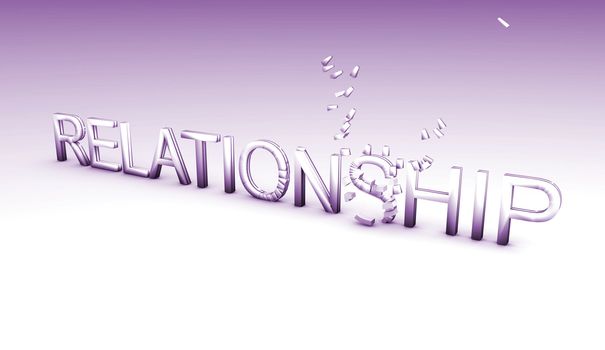 Relationship Trouble in 3d Text Shattering Art