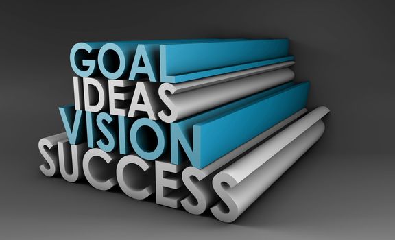 Vision Success From Goal and Idea in 3d