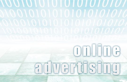 Online Advertising on a Clear Blue Tech Art
