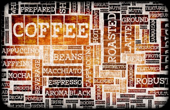 Coffee Menu Beverage as a Art Grunge Background