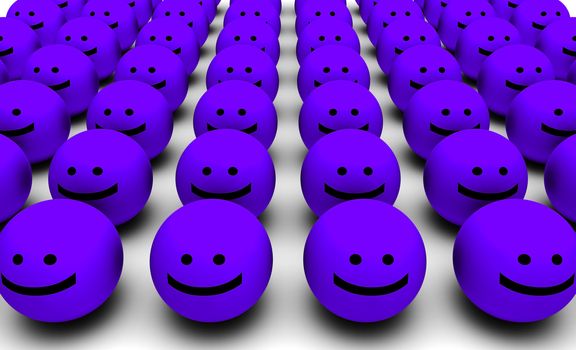 Shiny Happy People Smiling Faces in 3d