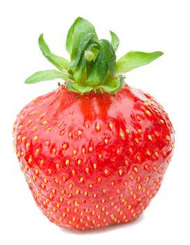 close-up of ripe strawberry, isolated on white