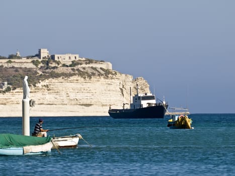 Typical summer landscape and scenery from the coast in Malta.