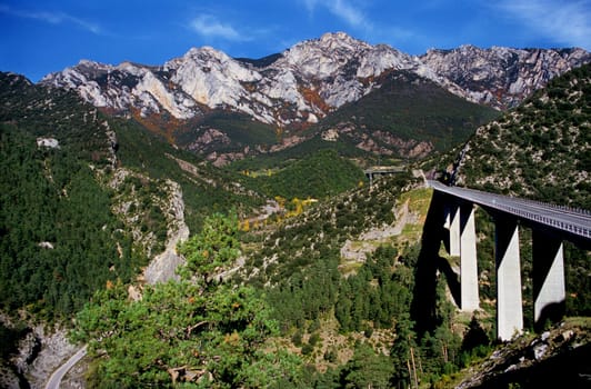 Bridges and tunnels make driving through the Pyrenees an easy and beautiful trip particularly in the autumn.