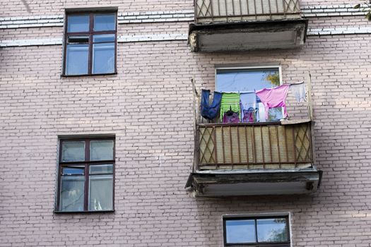 clean clothes on the loggia