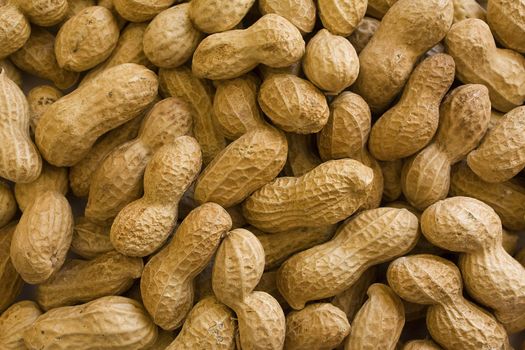 Background of raw peanuts in shell.