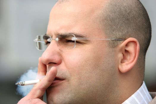 businessman with cigarette