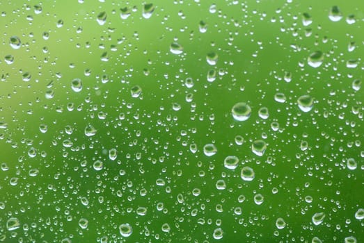 Drops of a rain on glasses. Close up.